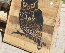 Owl-On-Barn-Board