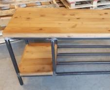Wood And Steel Bench
