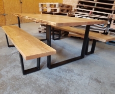 Live Edge Maple Table and Benches